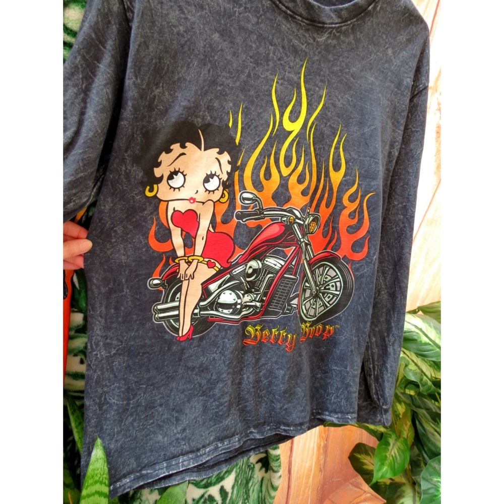 Betty boop acid washed moto graphic long sleeve ❤️🔥 - Picture 3 of 6